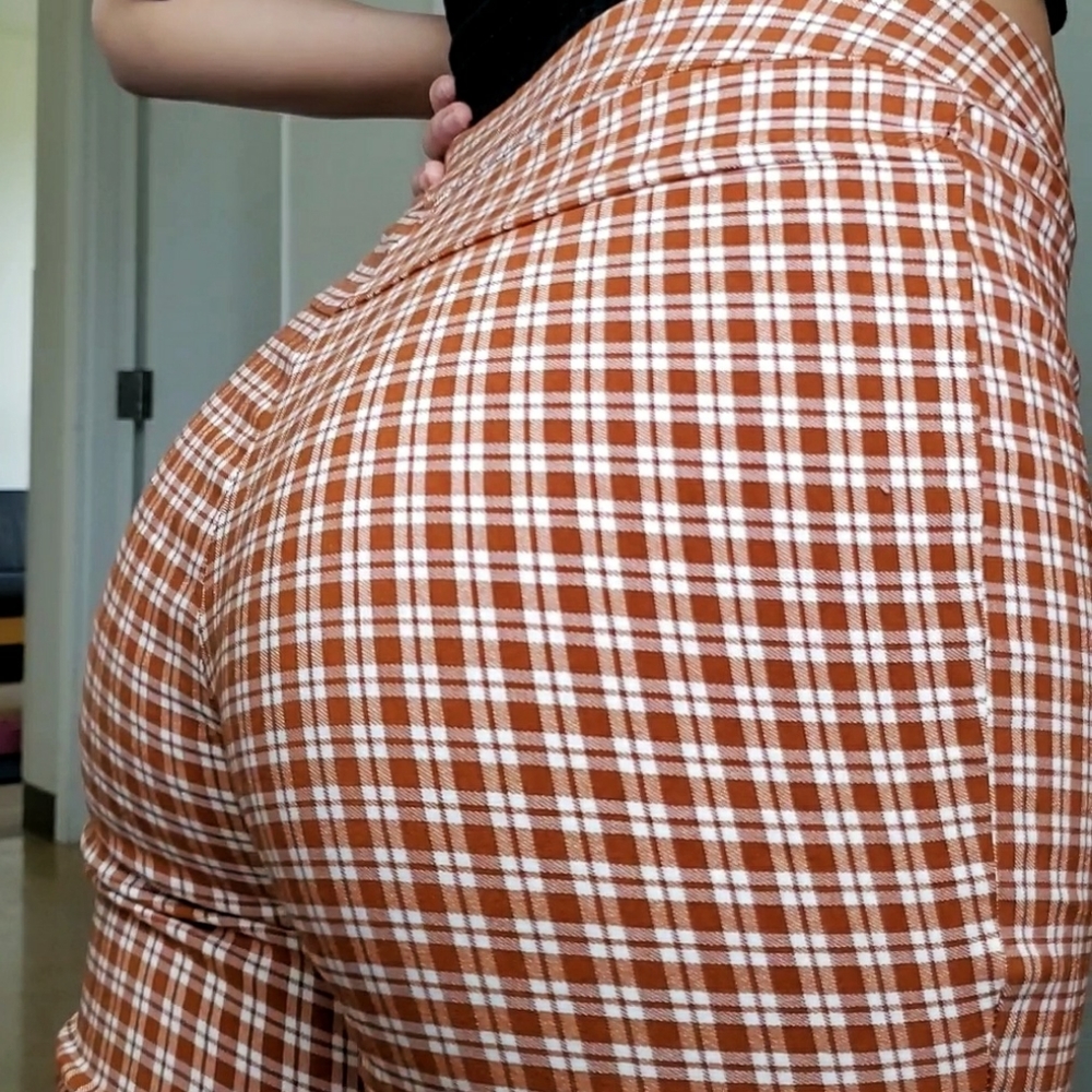 ORANGE PLAID PANTS